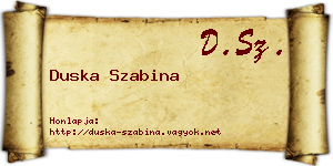 Duska Szabina névjegykártya