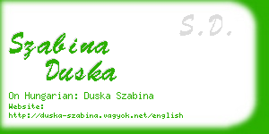 szabina duska business card